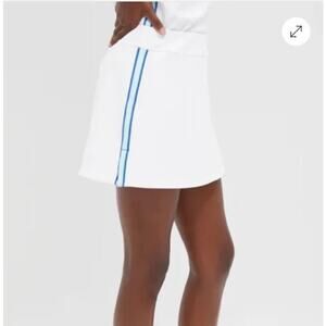 NWT Tuckernuck Sport Lisbon Stripe 14 Inch Pique Elena Tennis Skirt White Medium